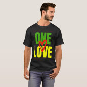 One Love Reggae Red Green Yellow Jamaica Pride Reg Tシャツ (正面フル)