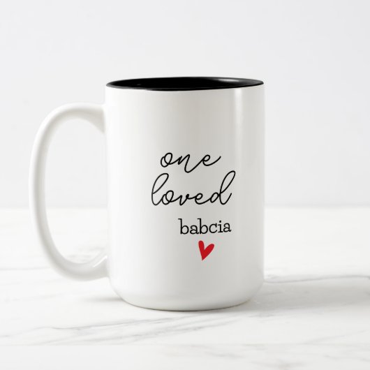 One Loved Babcia | Customisable Grandma Gift ツートーンマグカップ (左)