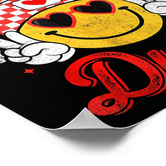 One Loved Dude Checkered Heart Valentines Day Boys ポスター (角)