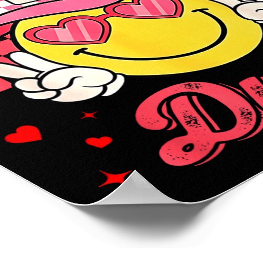 One Loved Dude Checkered Heart Valentines Day Boys ポスター (角)