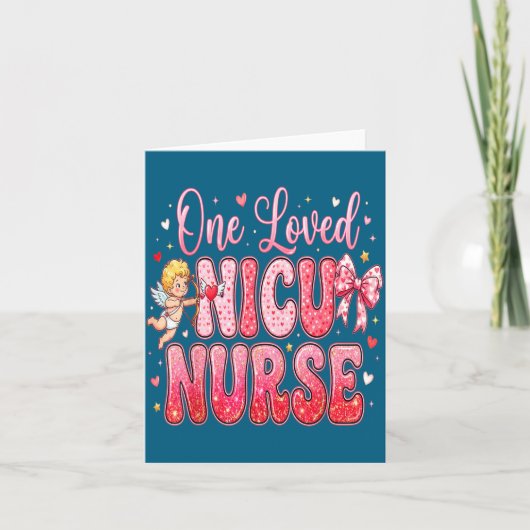 One Loved Nicu Nurse Valentines Day Shirt Nurses H カード (正面)