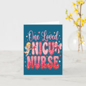 One Loved Nicu Nurse Valentines Day Shirt Nurses H カード (黄色い花)
