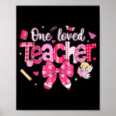 One Loved Teacher Coquette Bow Pencil Valentine Gi ポスター (正面)