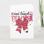 One Loved Teacher Teacher Valentine Pencil Bow  カード (正面)