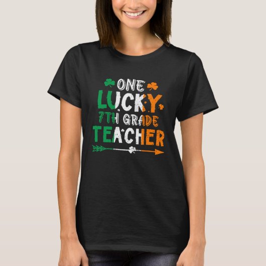 One Lucky 7th Grade Teacher St Patricks Day Irish  Tシャツ (正面)