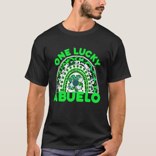 One Lucky Abuelo Good Luck Green Rainbow Shamrock  Tシャツ (正面)