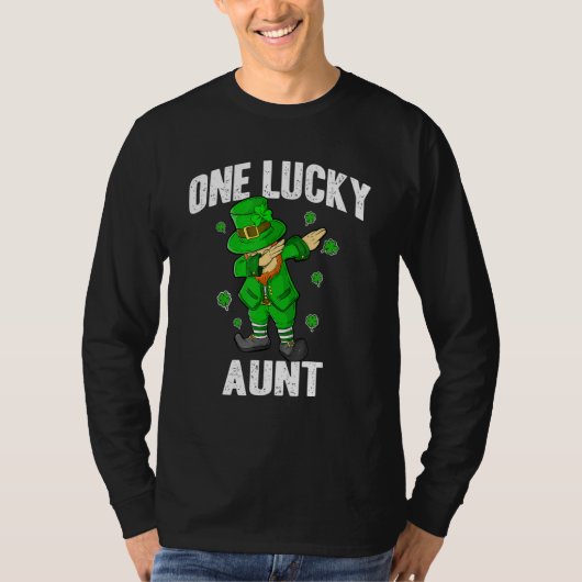 One Lucky Aunt St Patricks Day Dabbing Leprechaun  Tシャツ (正面)