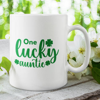 One Lucky Auntie Cute St Patrick Day コーヒーマグカップ