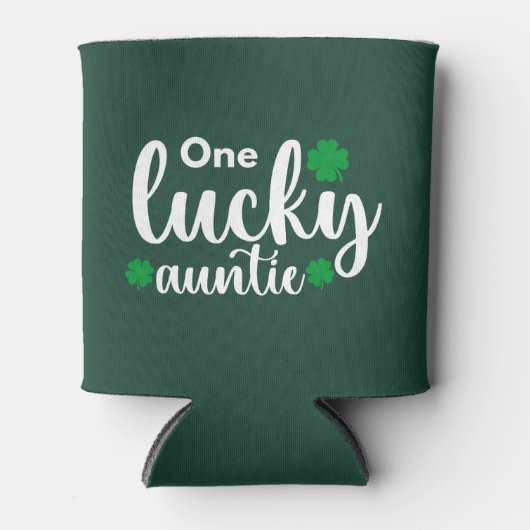 One Lucky Auntie Funny St Patrick Day 缶クーラー (正面)