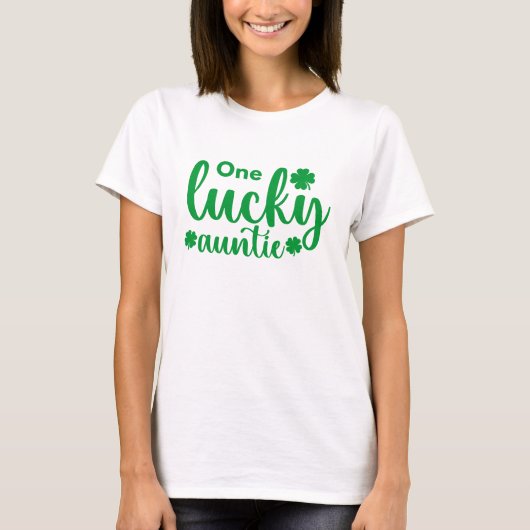 One Lucky Auntie Funny St Patrick Day Tシャツ (正面)