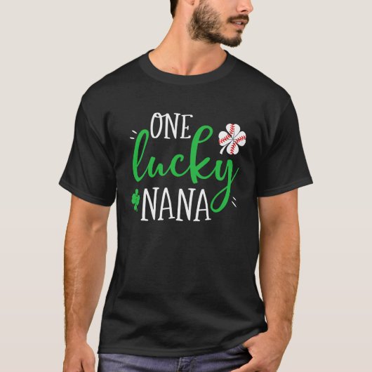 One Lucky Baseball Grandma Nana Shamrocks St Patri Tシャツ (正面)