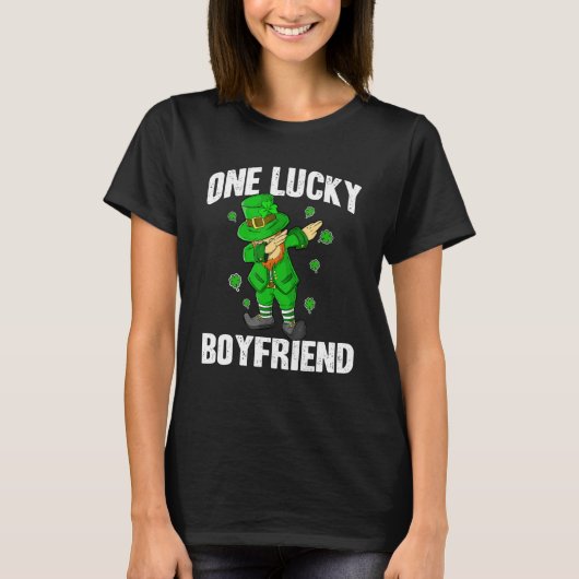 One Lucky Boyfriend St Patricks Day Dabbing Leprec Tシャツ (正面)