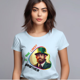 One Lucky Brother – 輝くシャムロックボール Tシャツ