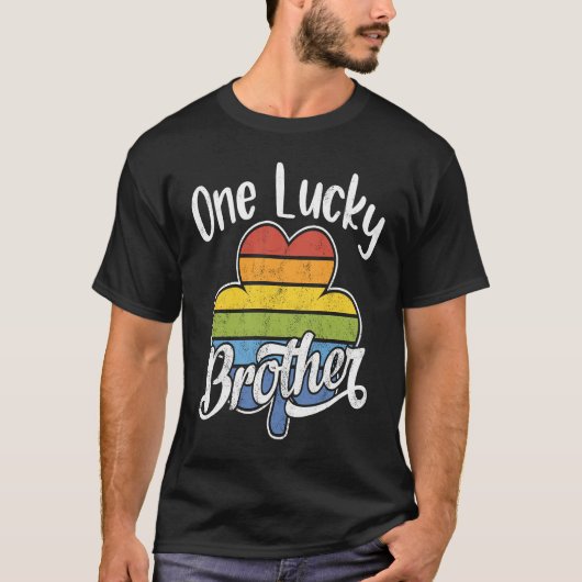 One Lucky Brother Fun Striped Irish C St Patrick's Tシャツ (正面)