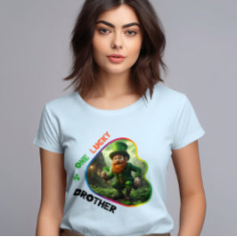 One Lucky Brother - Leprechaunのおもしろいポット Tシャツ