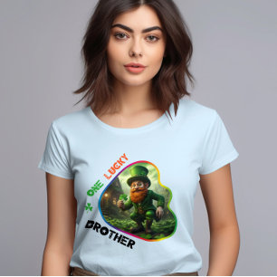 One Lucky Brother - Leprechaunのおもしろいポット Tシャツ