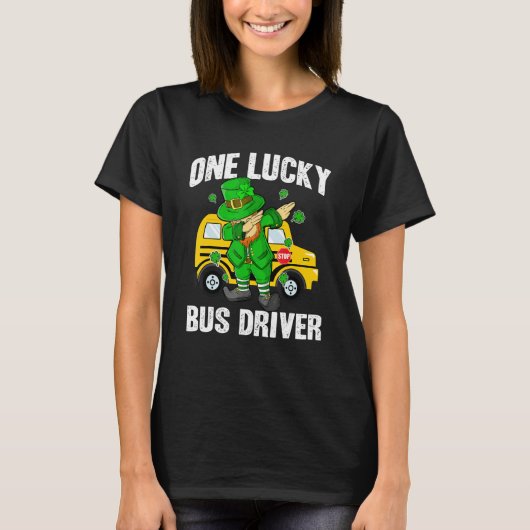 One Lucky Bus Driver St Patricks Day Dabbing Lepre Tシャツ (正面)