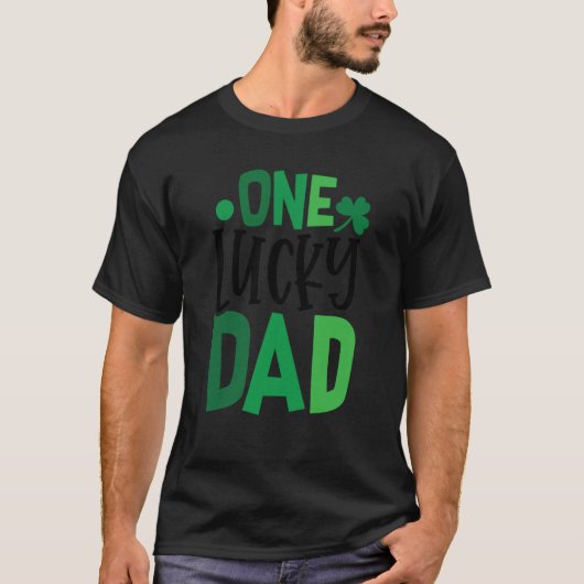 One Lucky Dad C Shamrock Irish Ireland Tシャツ (正面)