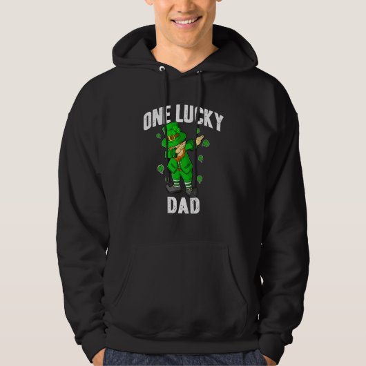 One Lucky Dad St Patricks Day Dabbing Leprechaun M パーカ (正面)