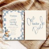 "One Lucky Duck" 1歳の誕生日 招待状