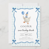 One Lucky Duck 1st Birthday 招待状 (正面)