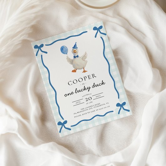 One Lucky Duck 1st Birthday 招待状