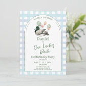 One Lucky Duck 1st Birthday Invitation 招待状 (スタンド正面)