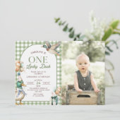 One Lucky Duck Balloon 1st Birthday Photo 招待状 (スタンド正面)