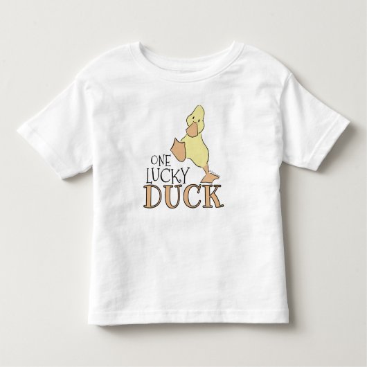 One Lucky Duck Cute Cartoon Graphic トドラーTシャツ (正面)