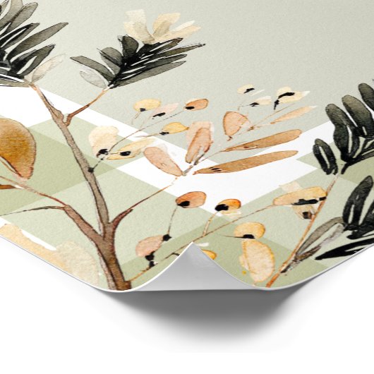 One Lucky Duck Cute Duckling Gingham 1st Birthday ポスター (角)