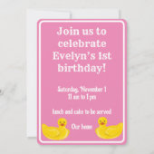 One Lucky Duck First Birthday Invitation 招待状 (裏面)
