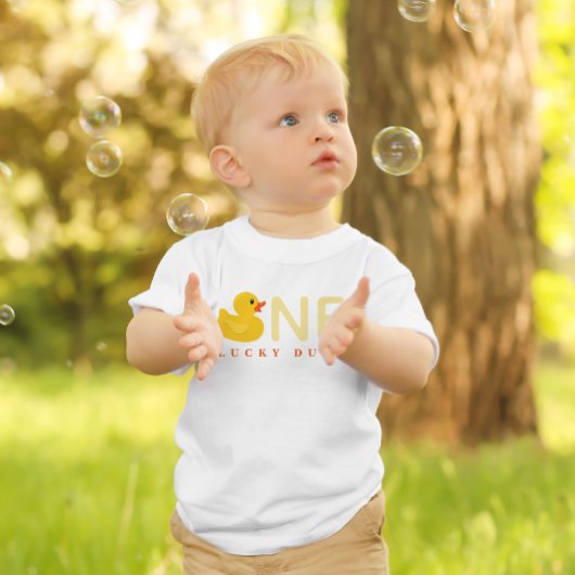 One Lucky Duck First Birthday Shirt ベビーTシャツ