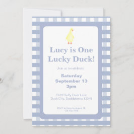 One Lucky Duck Invitation Template (Dusty Blue) 招待状