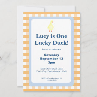 One Lucky Duck Invitation Template (Orange) 招待状
