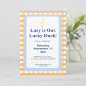 One Lucky Duck Invitation Template (Orange) 招待状 (スタンド正面)
