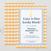 One Lucky Duck Invitation Template (Orange) 招待状 (正面/裏面)