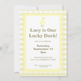 One Lucky Duck Invitation Template (Pale Yellow) 招待状