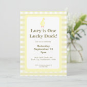 One Lucky Duck Invitation Template (Pale Yellow) 招待状 (スタンド正面)