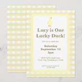 One Lucky Duck Invitation Template (Pale Yellow) 招待状 (正面/裏面)