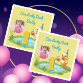 One Lucky Duck Kids 1st Birthday Photo スタンダードカクテルナプキン