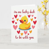 One Lucky Duck Love Hearts Card カード (黄色い花)