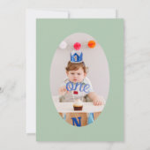 One Lucky Duck Mallardグリーン名門私立校風のストライプ写真 招待状 (裏面)