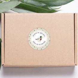 One Lucky Duck Mallard 1st Birthday Thank You ラウンドシール