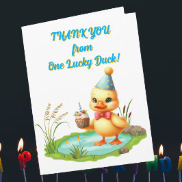 One Lucky Duck Photoガーリー子供の誕生日 カード