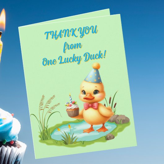 One Lucky Duck Photoガーリー子供の誕生日 カード