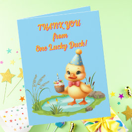 One Lucky Duck Photoガーリー子供の誕生日 カード