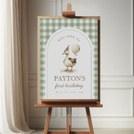 One Lucky Duck Welcome Signポスター ポスター