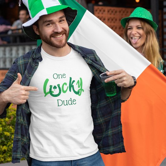 One Lucky Dude | カスタマイズ可能な聖パトリックの日 Tシャツ
