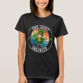 One Lucky Engineer Leprechaun IrishSt patricks Tシャツ (正面)