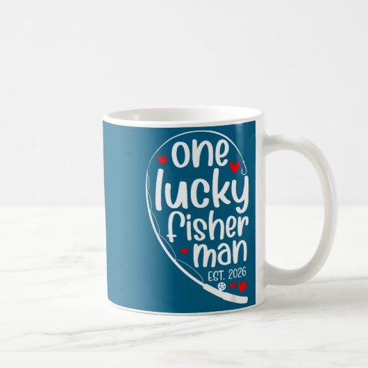 One Lucky Fisher Man 2026 Heart Valentine Matching コーヒーマグカップ (右)